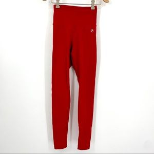 ABS2B red high rise scrunch butt leggings S